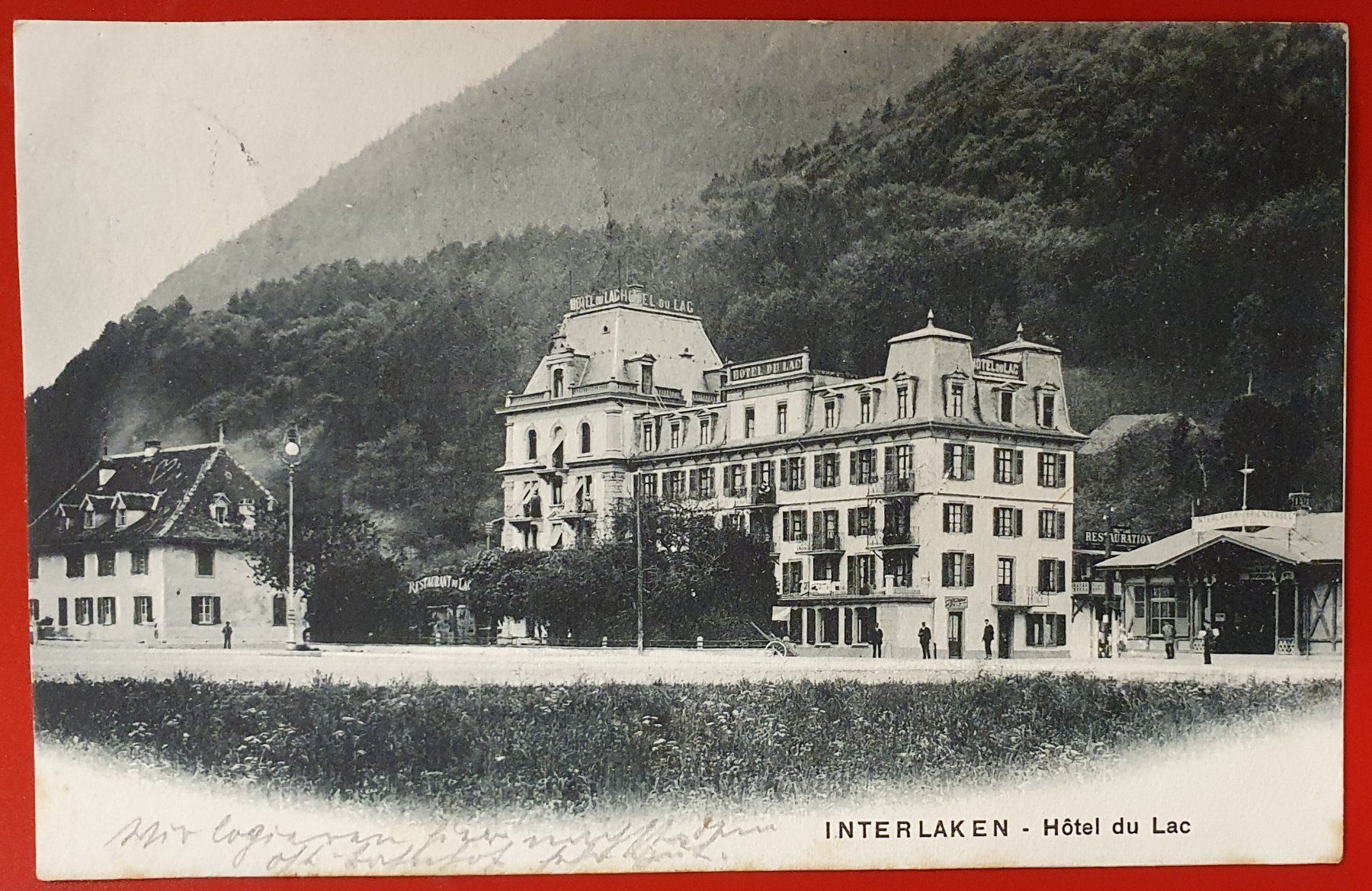 Cartoline postali: Interlaken 1904, Hotel du Lac – Usato da Kreuzlingen venduto da Rschweiz1