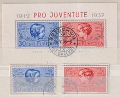 Z50) Pro Juventute Block und Einzel 1937 , sehe Scan