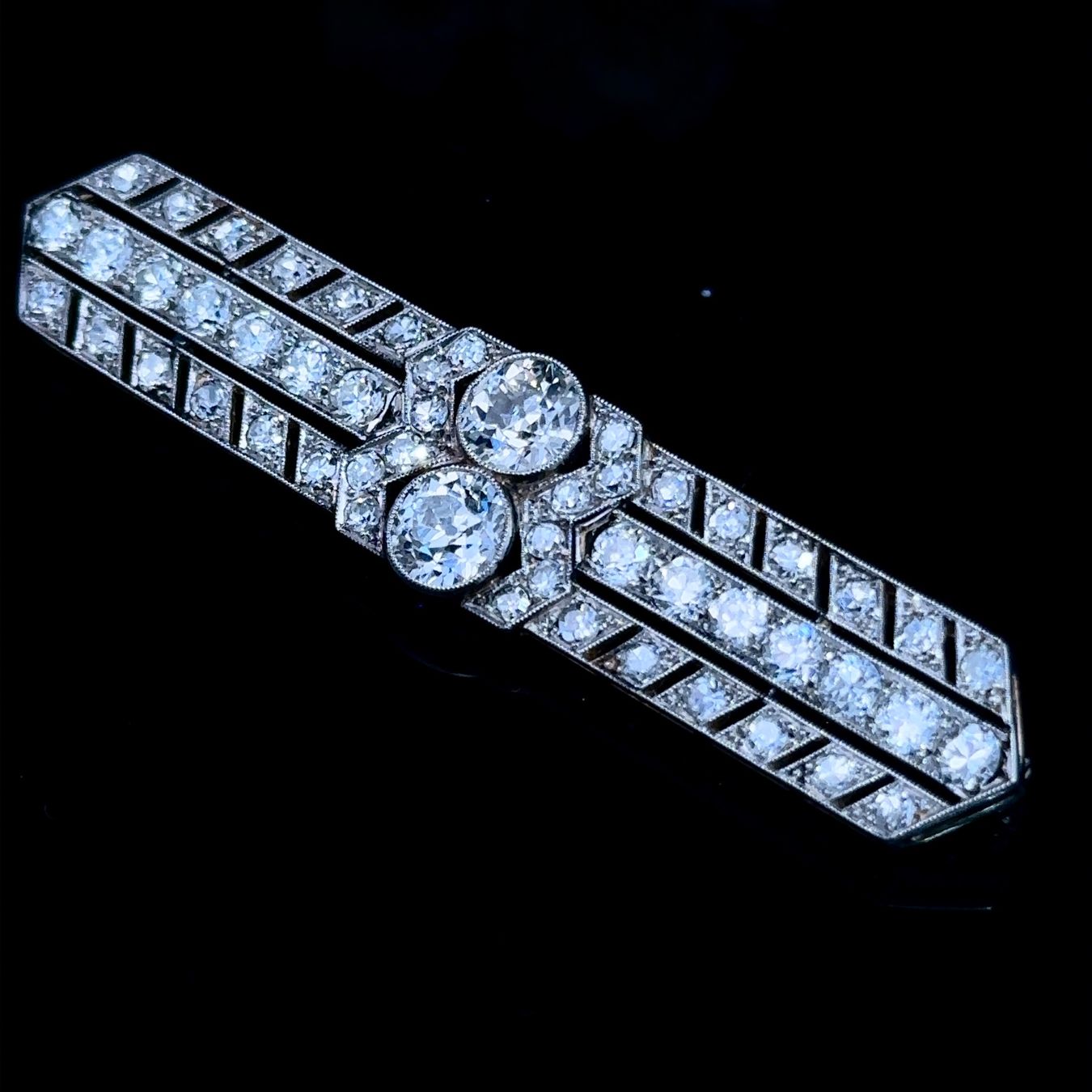 Spille & Fermagli: Art Deco 3.8ct Altschliff Diamant Brosche – Usato da Embrach venduto da estzeh1 2