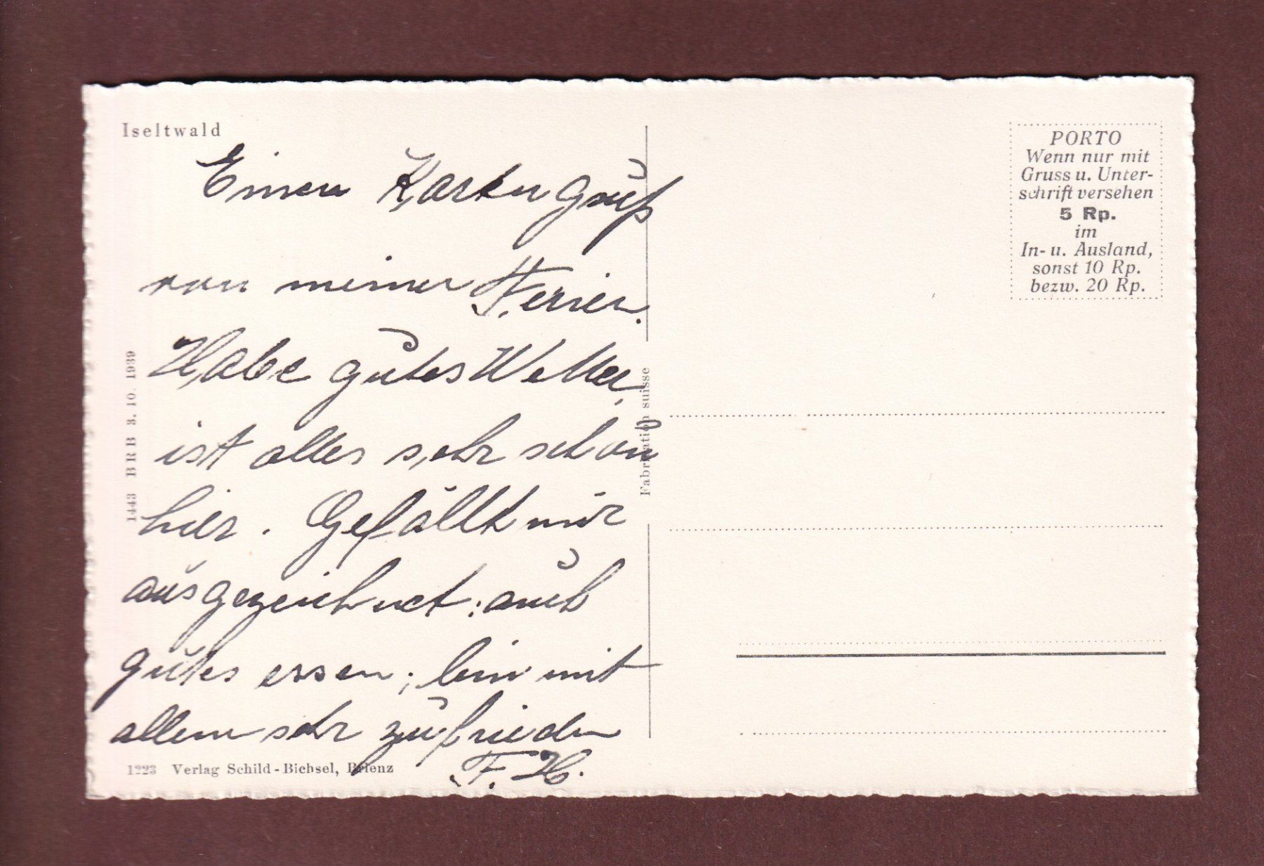 Cartoline postali: ISELTWALD – Usato da Pully venduto da nicecards-shop 1