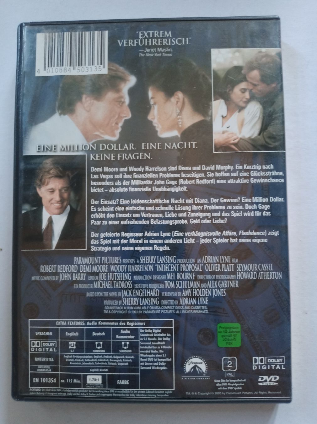 Tutti i DVDs: DVD Ein unmoralisches Angebot mit Robert Redford top – Usato da Tann venduto da Veebee6 1