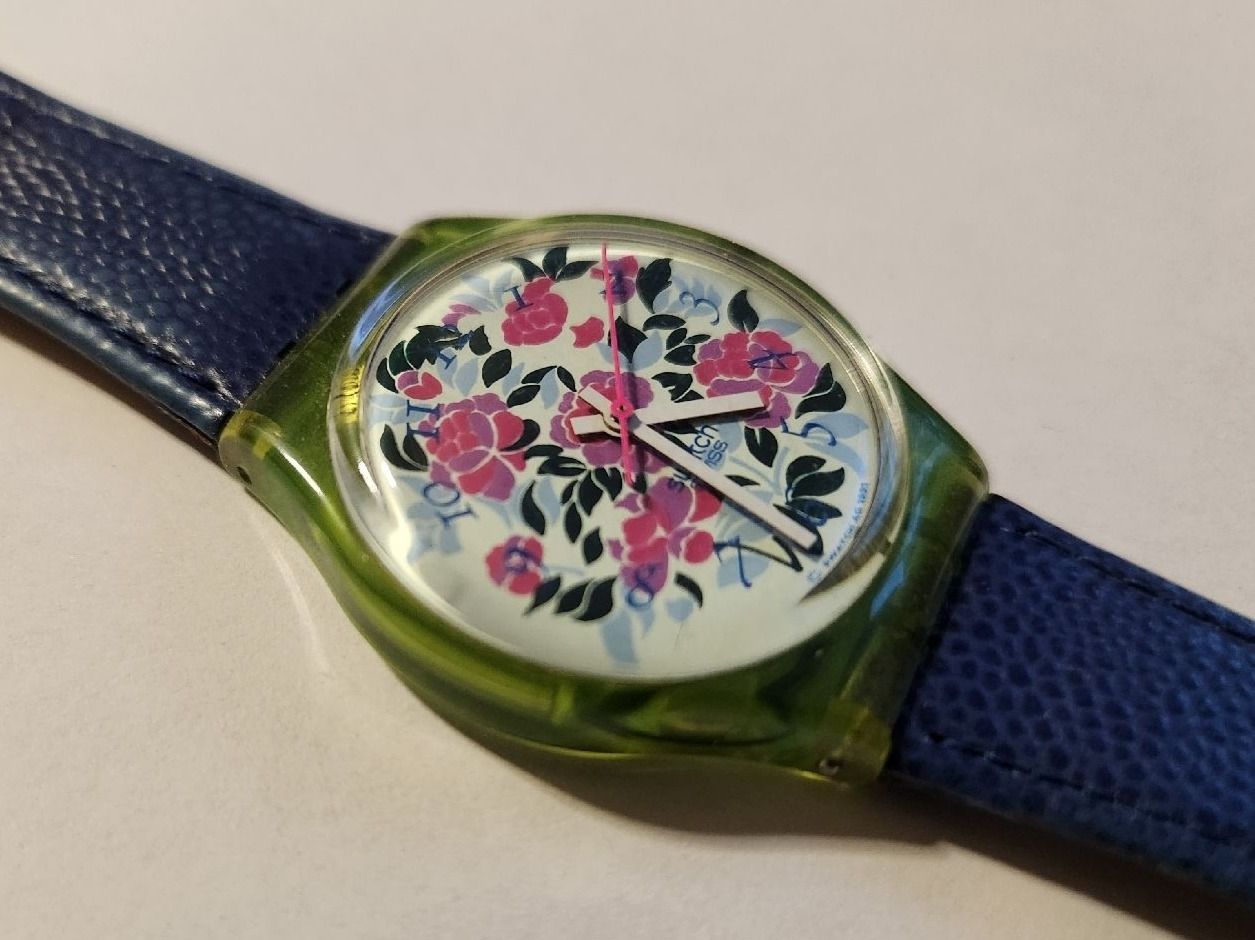 Swatch Orologi: Montre Swatch Fiori Viola Full Set – Usato da Territet venduto da Cenh 1
