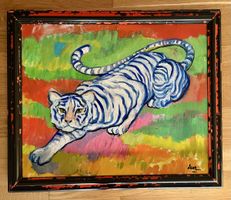 Tableau animalier peint par Amanda Lear