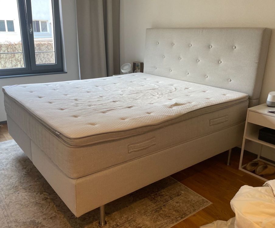 Boxspringbett Ikea 180x200cm hellgrau Kaufen auf Ricardo
