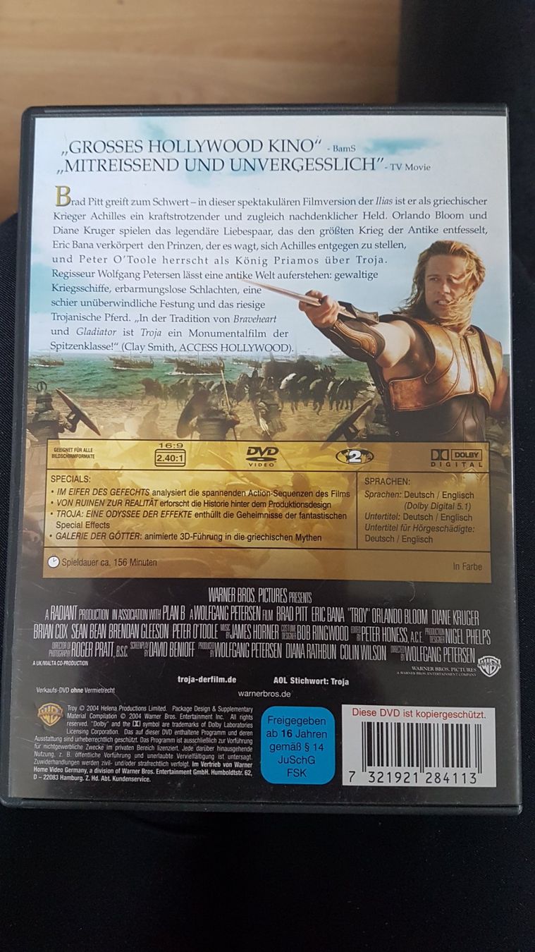 Alle DVDs: DVD "Troja" mit Brad Pitt und Orlando Bloom – Gebraucht aus Buttisholz von Simone_n 1
