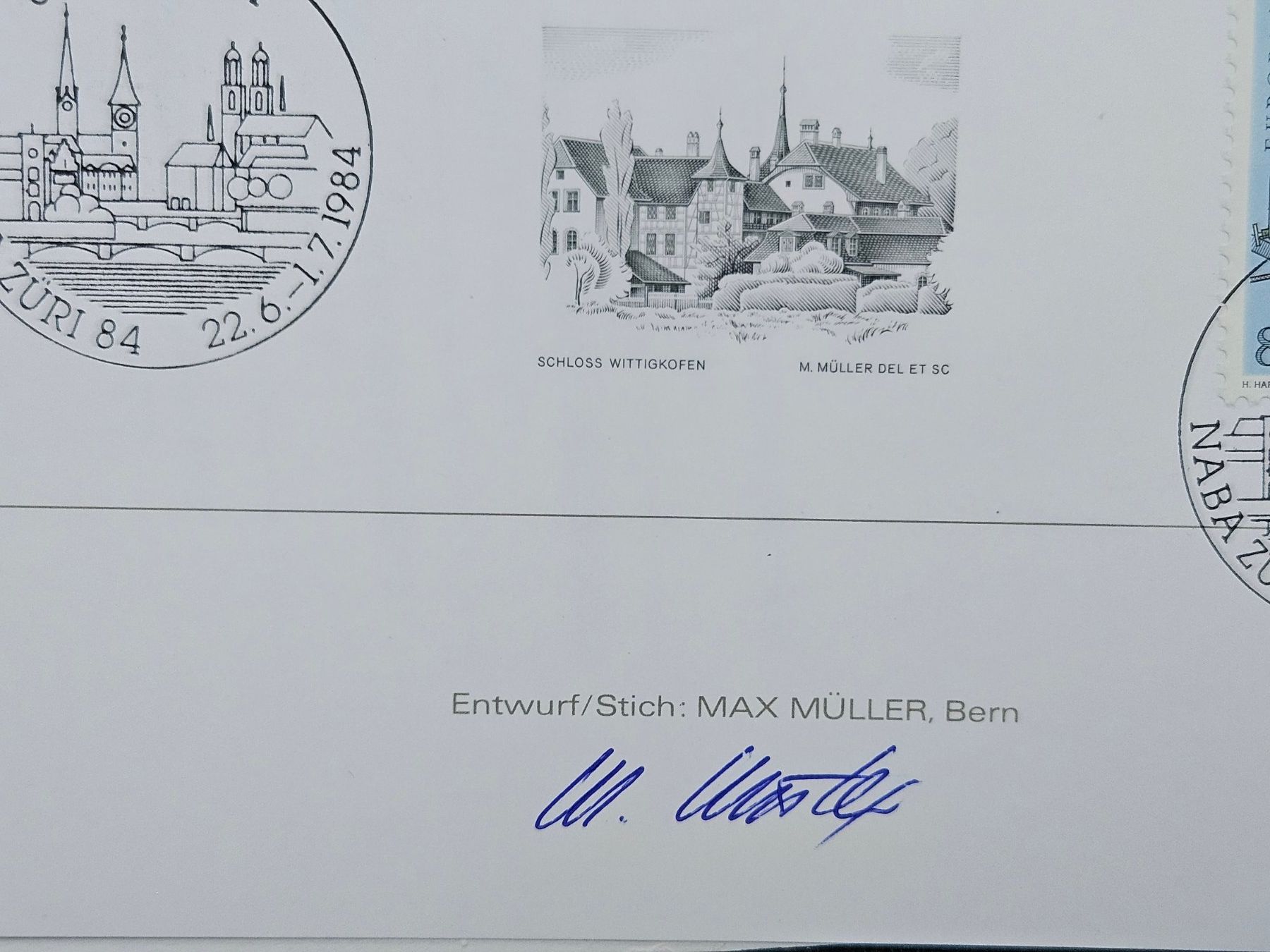 Tutti i francobolli: 3 Autogramme Naba 84 ab 8.-- – Usato da Buttikon SZ venduto da Marcelr 3
