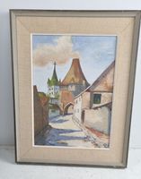Gemälde vom Hexenturm in Châtenois Elsass 1962