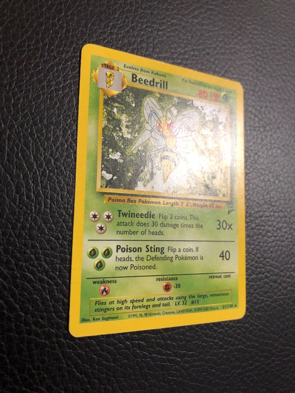 Pokémon Sammelbilder & Trading cards: 2000 Base Set 2 - Beedrill rare 21/130 Ab 1 – Gebraucht aus Paradiso von Pkmn10 1