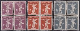 Nr. 136, 137 + 138II, Tellknabe Viererblöcke */**