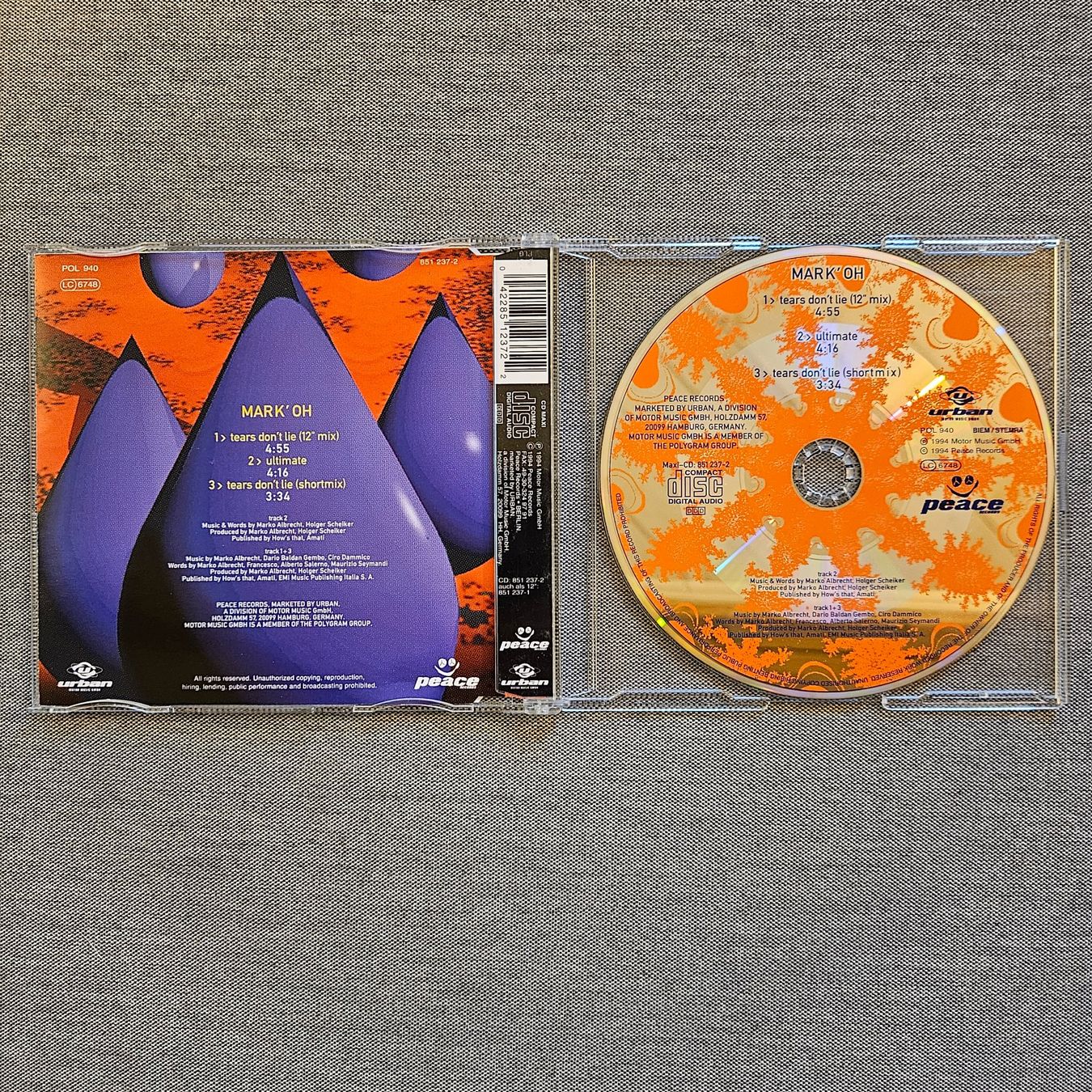 CD: Mark' Oh - Tears Don't Lie CD-Single – Usato da Männedorf venduto da egl_nfg9 2