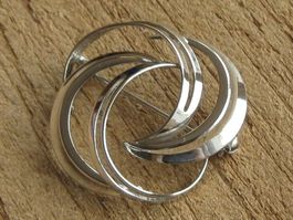 Vintage Brosche Silber 925 TEKA Rosette Blüte