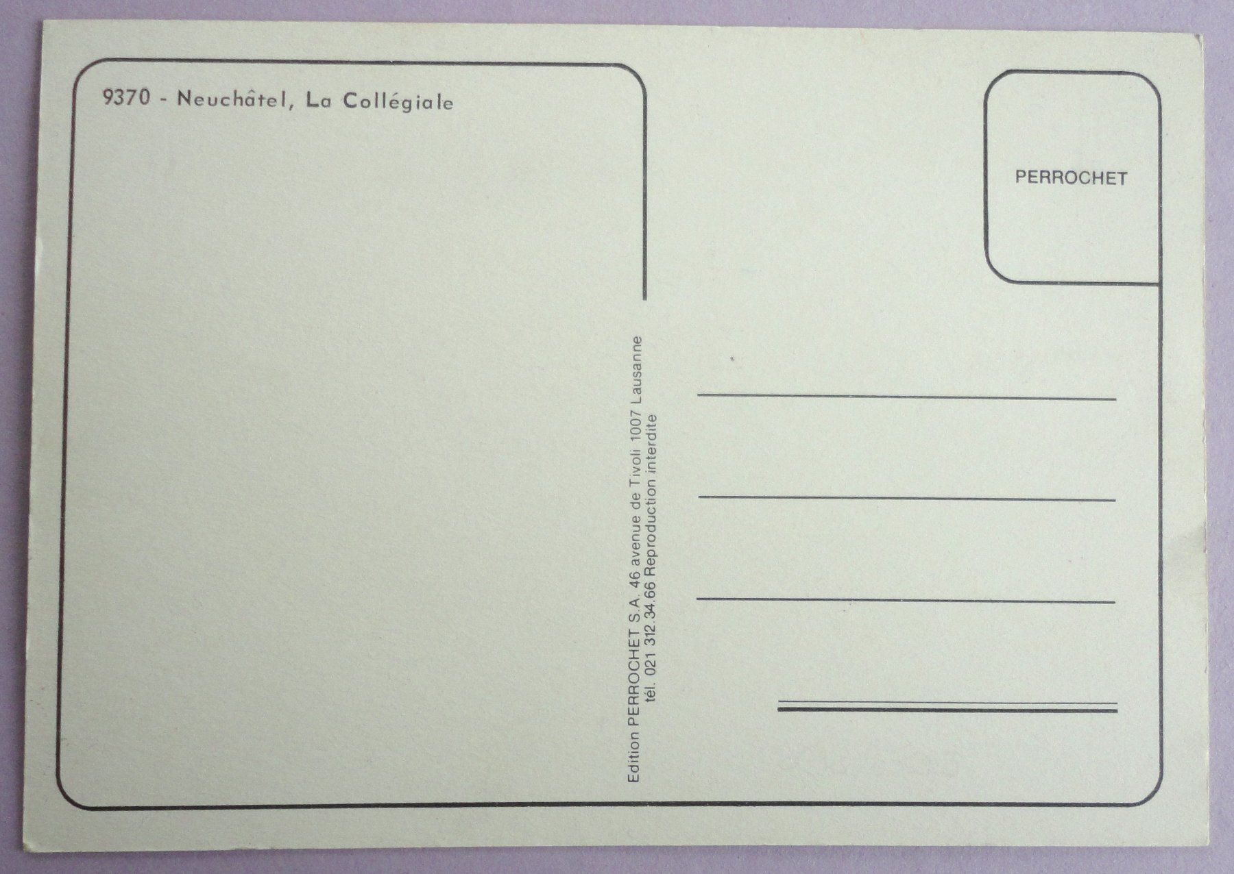 Cartoline postali: Neuchâtel, La Collégiale – Usato da Fétigny venduto da Billy2miny 1