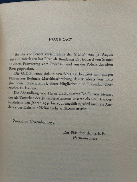 Libri: Eduard von Steiger, Oberhasli, Sustenpass, Grimselpass – Usato da Bern venduto da oregonzwei 2