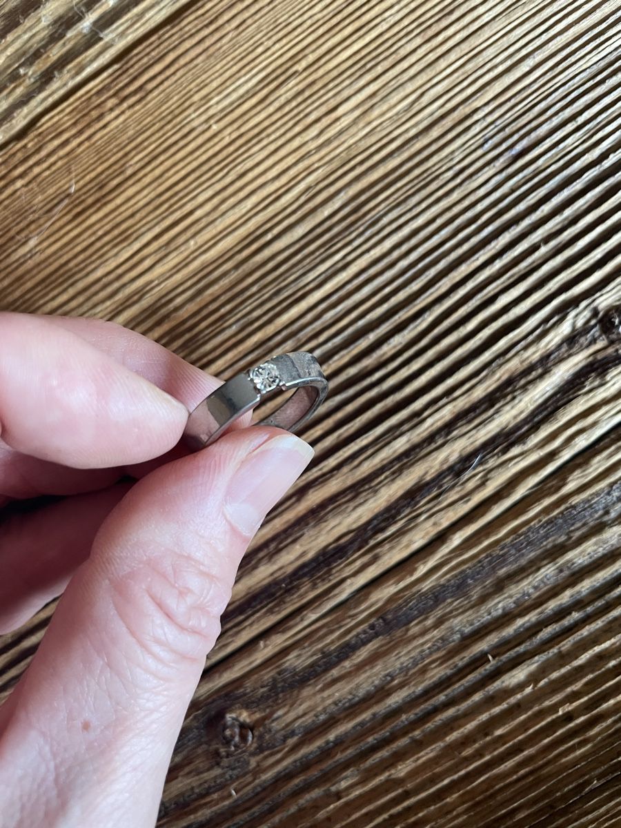 Anelli: Eleganter Solitär Ring Silberfarben mit Zirkonia – Usato da Heitenried venduto da Steffundsasch 3