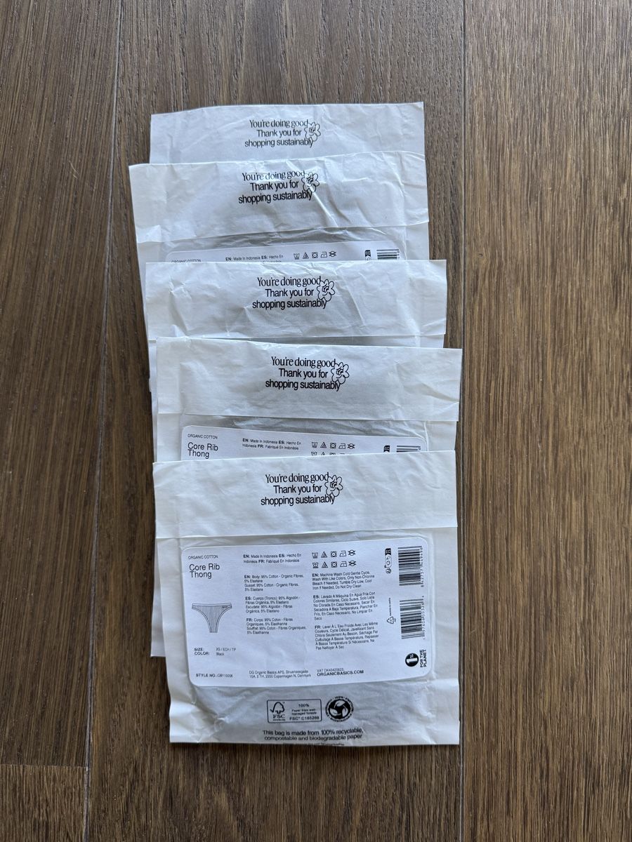 Altra biancheria intima: 5x Organic Basics Thong Unterhosen – Nuovo e nell'imballaggio originale da Bern venduto da ale_234 2