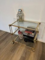 Eleganter Servierwagen / Barwagen aus Glas & Messingoptik
