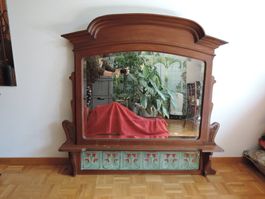 Jugendstil Spiegel mit Kacheln-Fliesen Deko Liberty