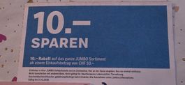 JUMBO Bon - 10.- Rabatt online oder Filiale (1x p.P)