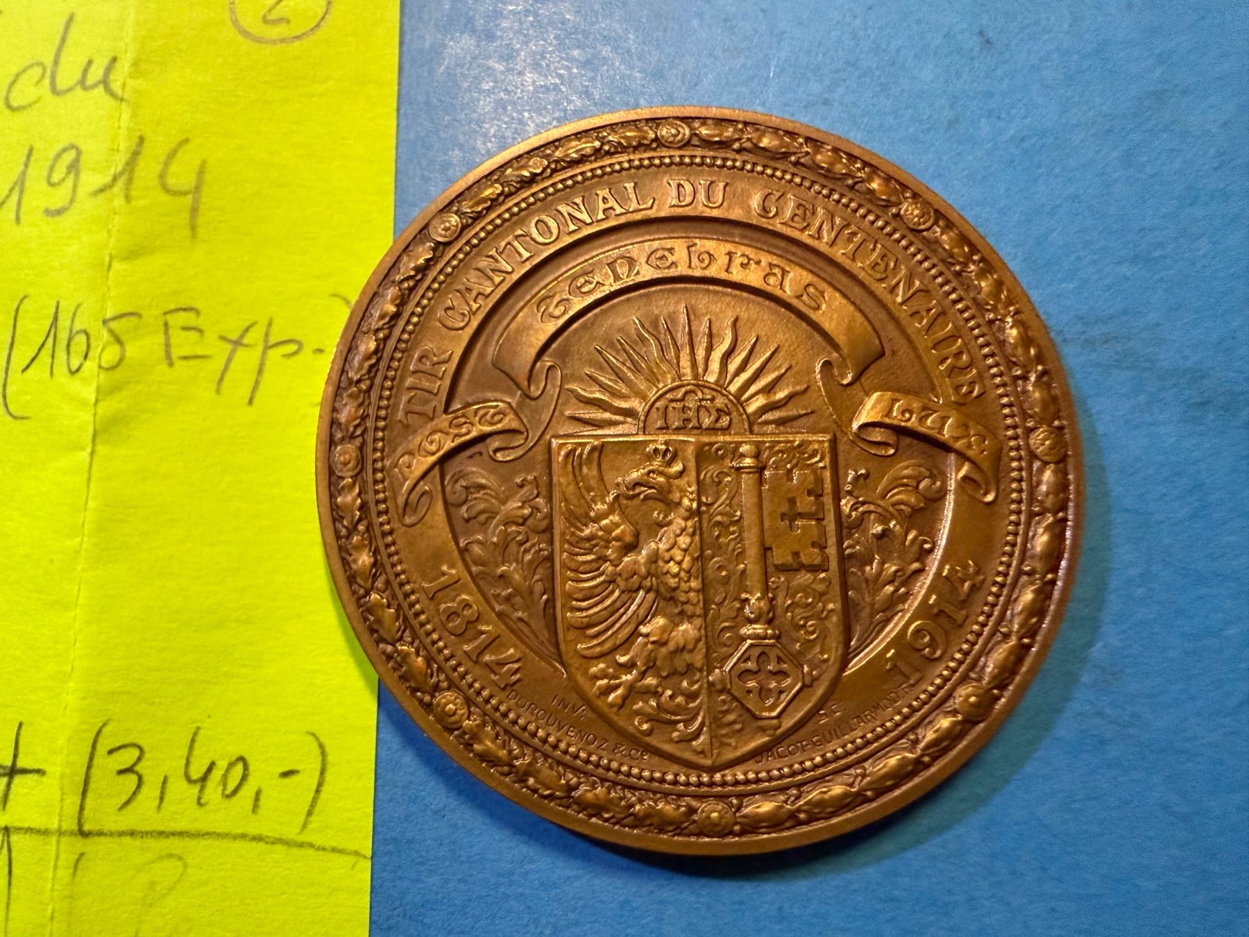 Médailles: GENEVE : TIR CANTONAL DU CENTENAIRE 1914 – D'occasion à genève par GEnumist 2