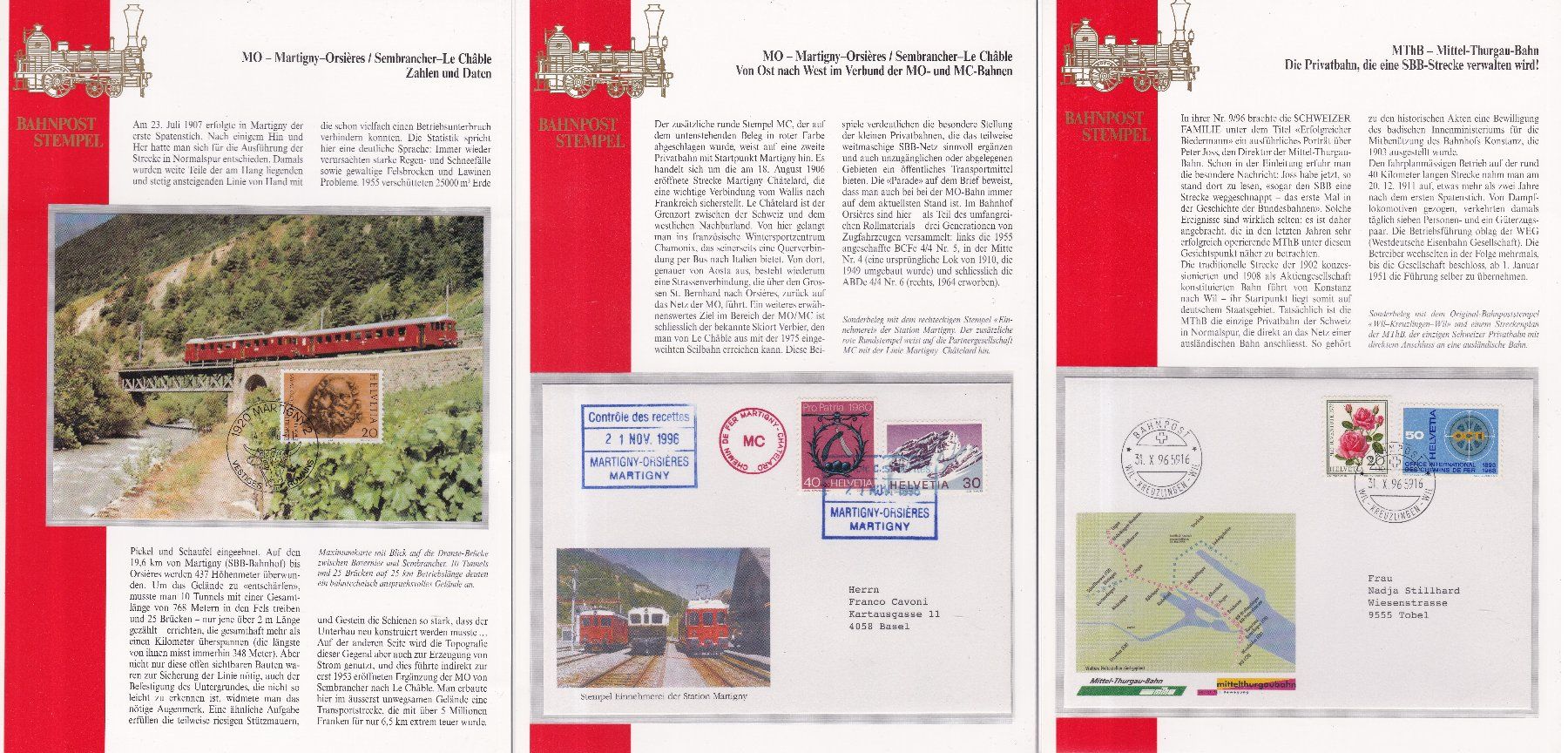Tous les timbres: 17 Stk. CH Eisenbahn Spezial-Belege – D'occasion à Münchwilen AG par Nesar 7