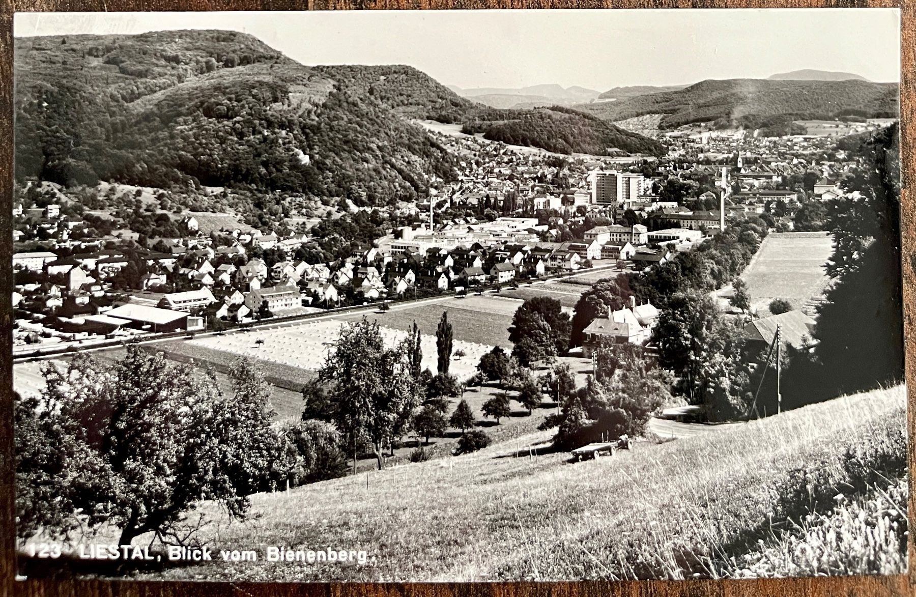 Cartoline postali: LIESTAL - Blick vom Bienenberg 1971 – Usato da Lutry venduto da Ediego
