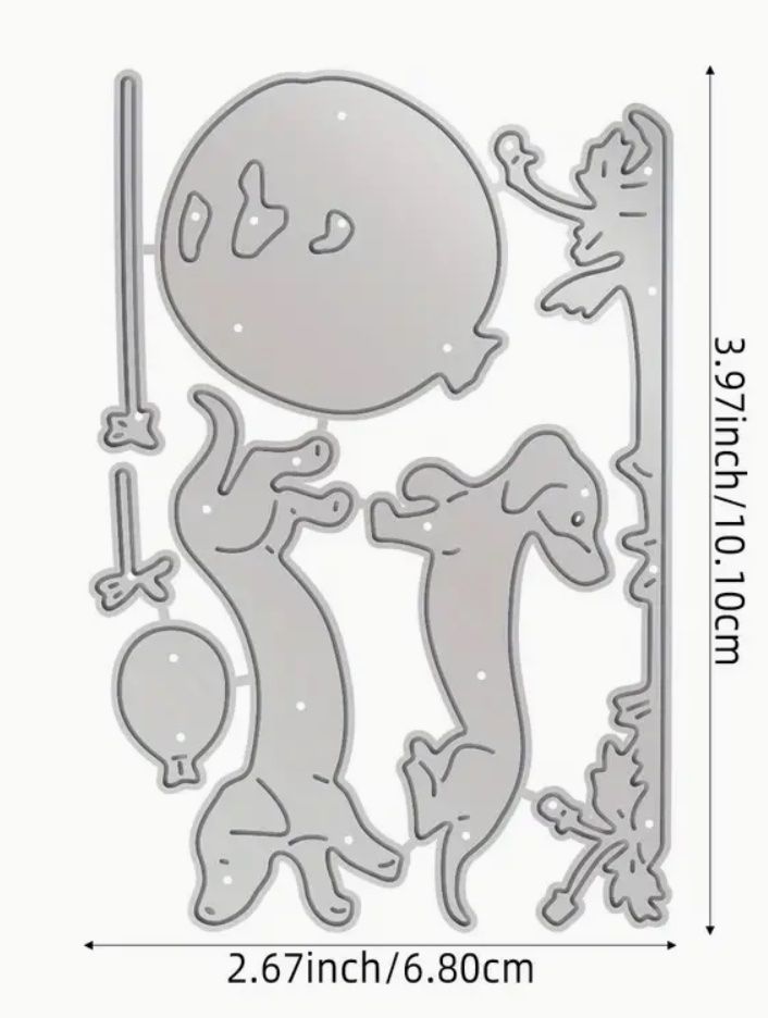 Sciablone: Dackel und Ballons  - Stanzschablonen – Nuovo e nell'imballaggio originale da Frenkendorf venduto da jazzplatten 1