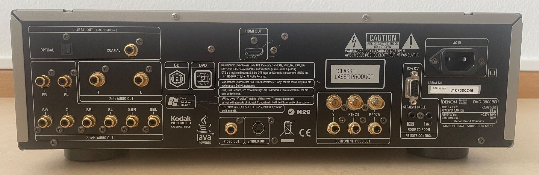 Denon Sistemi audio & multimediali: Denon DVD-3800BD Blu-Ray-Player – Usato da Zürich venduto da Dachbodenassel 2
