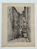 Lithografie D. Estoppey Rue Tour Maitress Genf Genève 1901