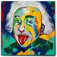 Quadro Albert Einstein 50x50 cm stampa su tela pop art ‪‪‪