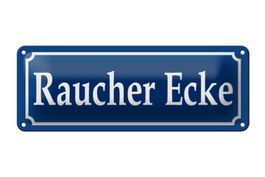 Blechschild-RAUCHER ECKE-BLAU