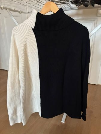 Pull blanc et noir Mango