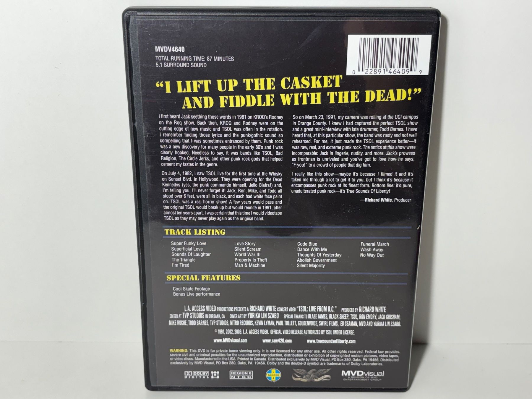 Tutti i DVDs: T.S.O.L. - Live from O.C. 1991 DVD – Usato da Wilderswil venduto da Sstriker 1
