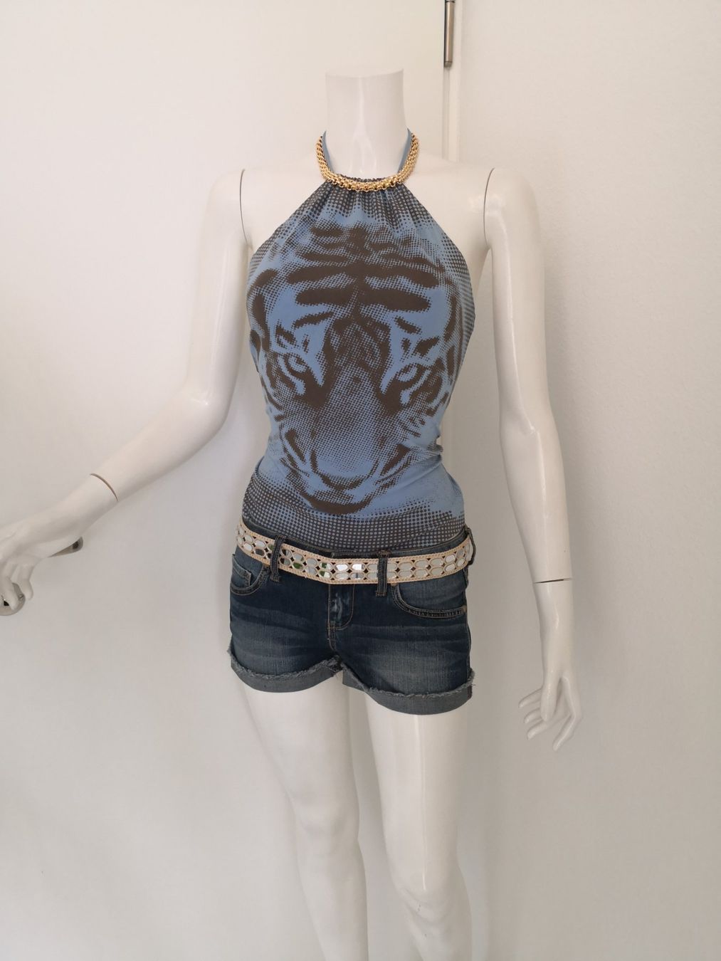 Mango Top: 🤩MANGO TOP HELLBLAU MIT TIGER-DRUCK BRAUN – Nuovo (secondo la descrizione) da Olten venduto da Naja-Twins-Twins 3
