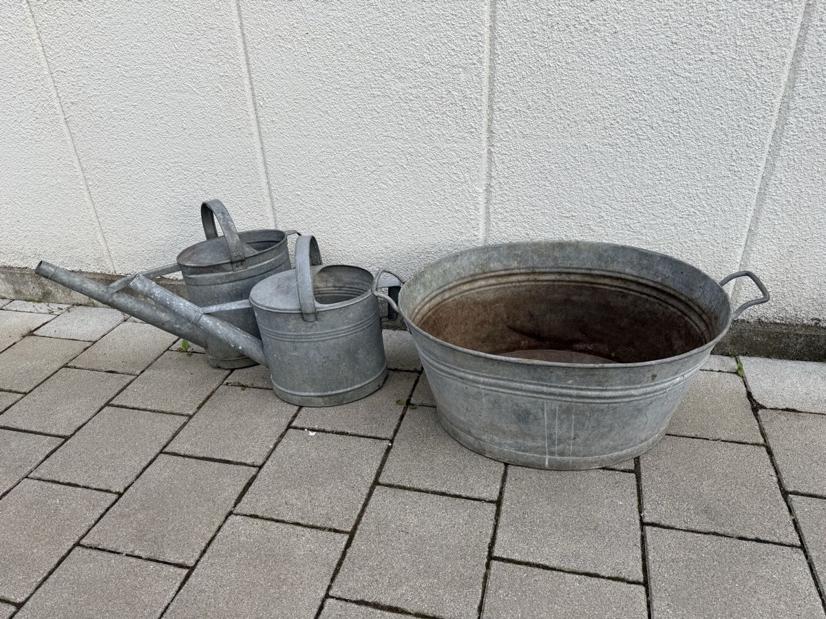 Altre Decorazioni per giardino: Set verzinkte Wanne und 2 Giesskannen – Difettoso da Elgg venduto da dan_f8gv