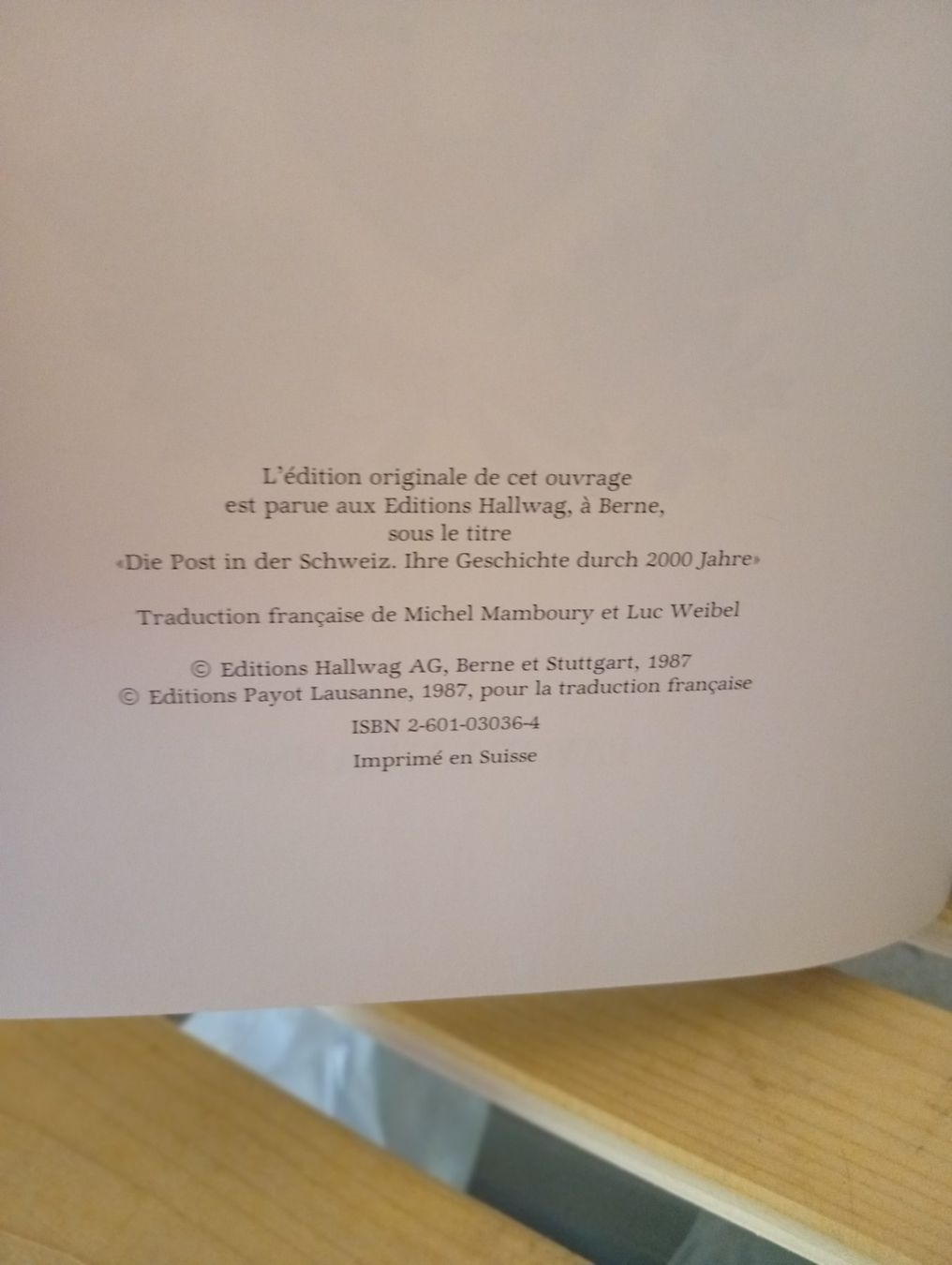 Livres: La poste en suisse – D'occasion à Perrefitte par 36B 1