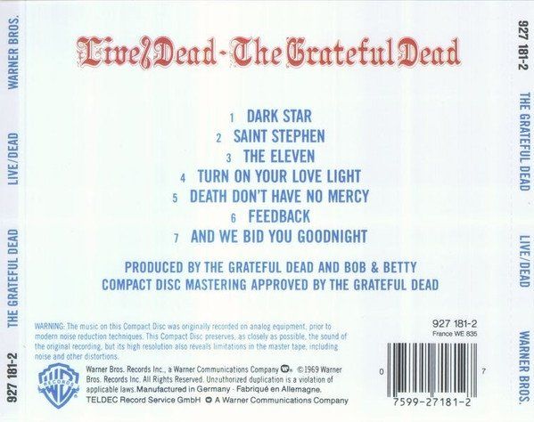 CD: Grateful Dead – Live/Dead, CD, D1 – Usato da Sessa venduto da discoverymedia 1
