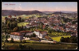 AK Burgdorf, Ortsansicht mit Schloss und Kirche