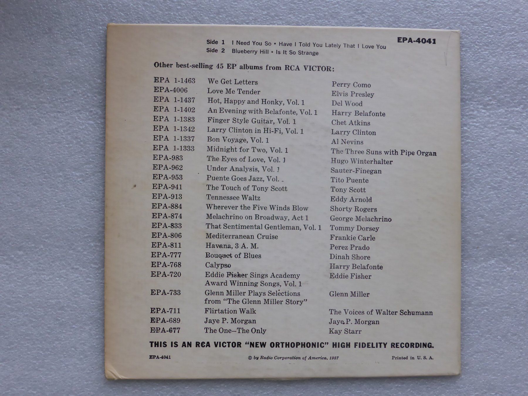 Dischi in vinile: Vinyl Single   EP   ELVIS PRESLEY – Usato da Küssnacht am Rigi venduto da Mondkinder 3