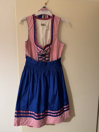 Landhaus Dirndl, blau/rosa, Gr. 38