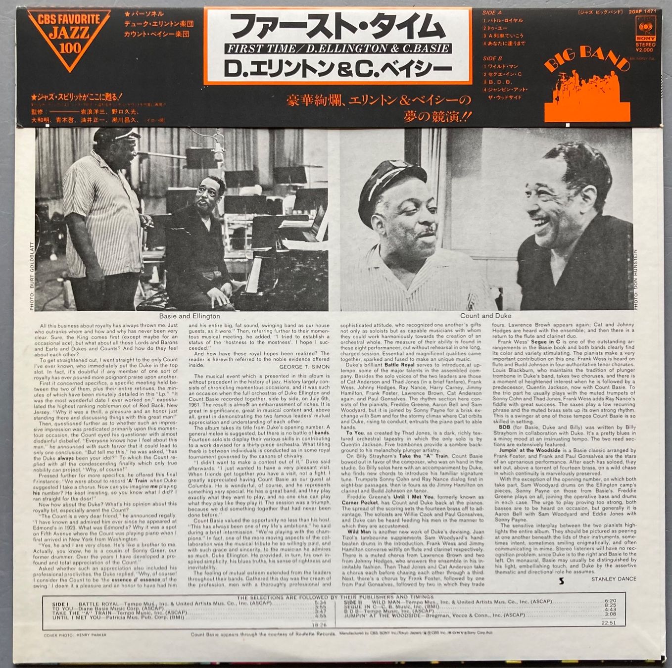 Schallplatten: DUKE ELLINGTON AND COUNT BASIE - FIRST TIME! THE COUNT MEET – Gebraucht aus Poliez-Pittet von Newtown-Records 1