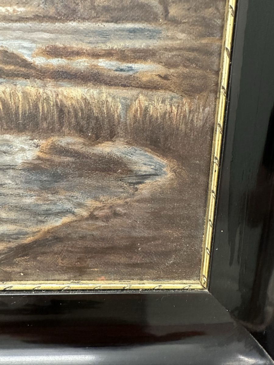 Gemälde: Altes Ölgemälde, Landschaft am See Seeufer – Gebraucht aus Ebikon von Gaenggeliwaar 3