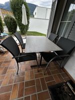 Gartentisch mit vier Stühlen Rattanoptik gebrauchter Zustand
