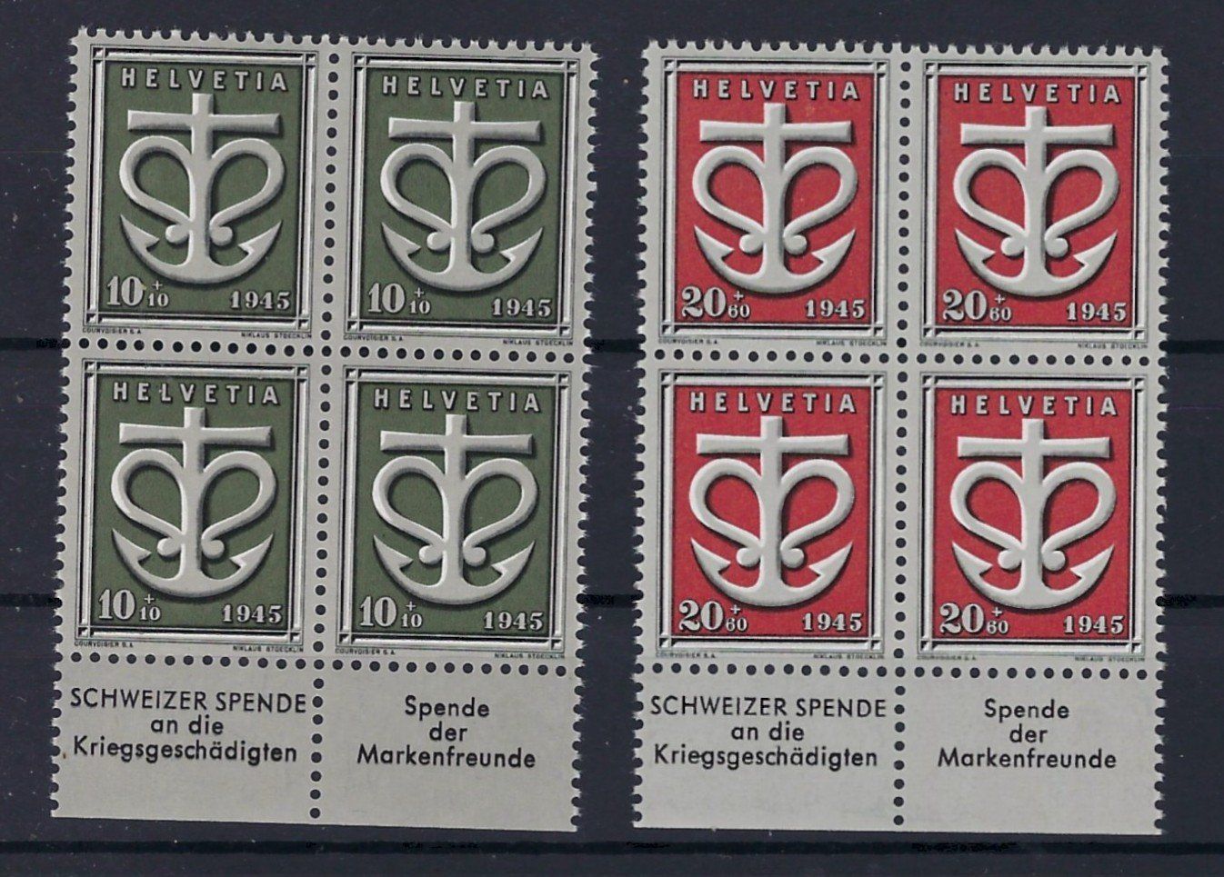Tous les timbres: 1945 Spende Viererblocks postfrisch  16038 – D'occasion à Lunden par Animus999