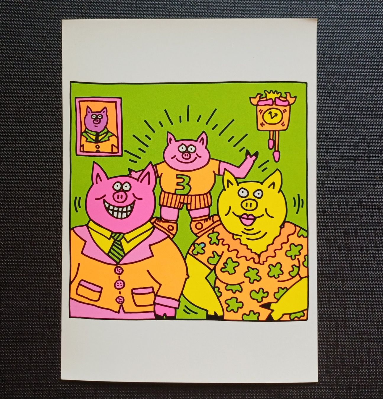 Cartoline postali: AK Artpost KEITH HARING ,,Pigs,, 1993 – Usato da Brittnau venduto da simionius