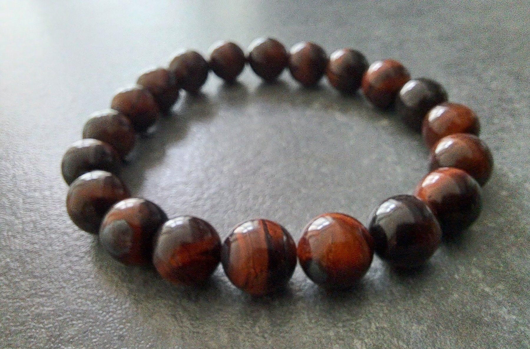 Bracciali & Braccialetti: Bracelet en pierre d'œil de tigre – Nuovo e nell'imballaggio originale da St-Imier venduto da supernova21 1