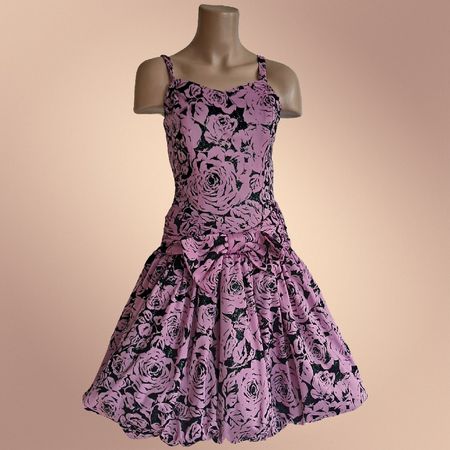 Wunderschönes Ballonkleid Vintage Cocktailkleid rosa schwarz