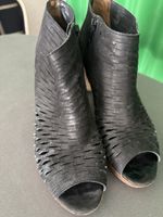 Paul Green Peep-Toe Boots Leder Gr. 37 Sommer Damenschuhe
