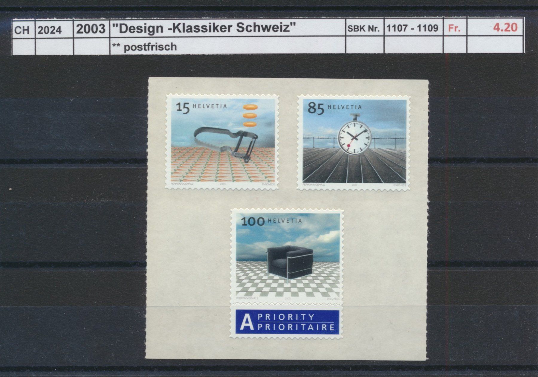 Alle Briefmarken: 2003 "Design - Klassiker Schweiz", ** postfrisch – Neu (gemäss Beschreibung) aus Winterthur von Zupogeru