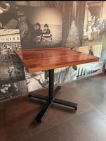 3 Holztische mit Metallfuss 80x80cm gebraucht