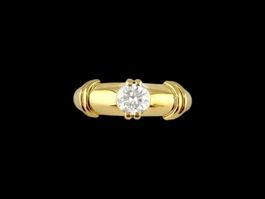 Moderner Diamant - Ring, 0.40 ct K/SI